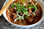 Bún bò giò heo - Beef and pork knuckle noodle soup