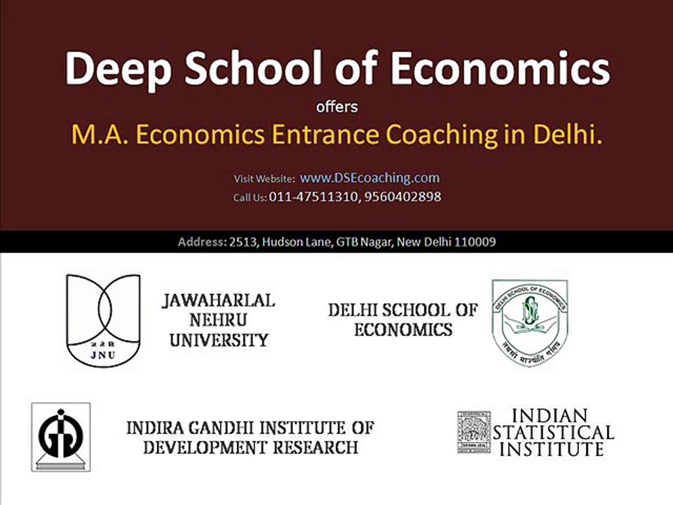MA Economics Entrance Coaching
