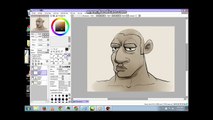 Cartoon Portrait - How to Draw a Muscly Guy (Part 2) - Paint Tool SAI