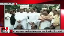 Suspension of MPs: Congress continues its protest outside Parliament