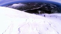 Skiing the crater in Mt. Bachelor