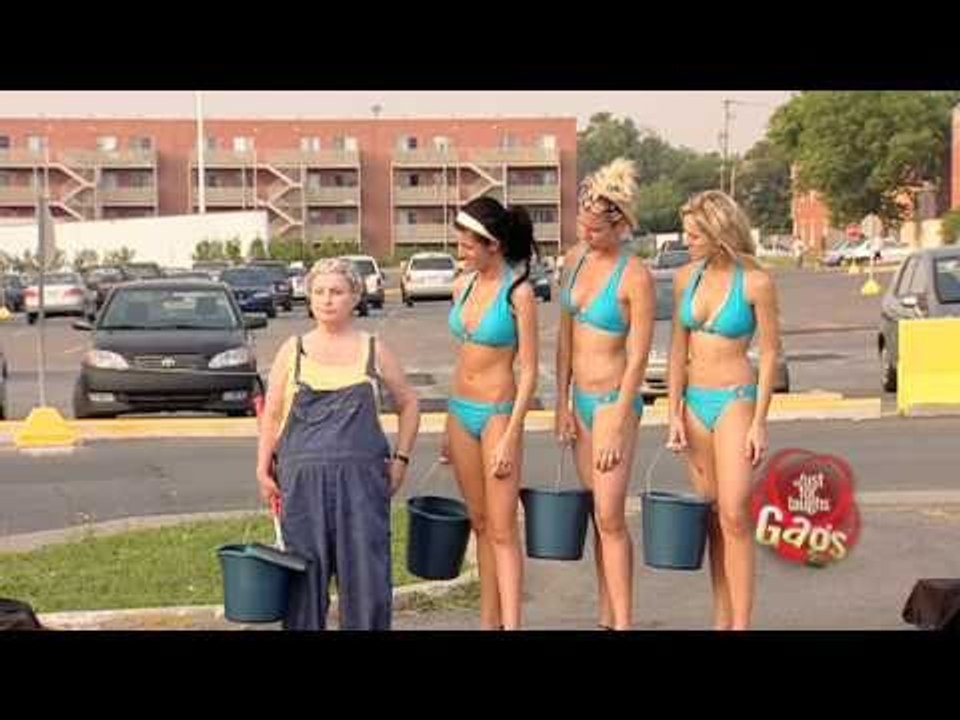 JFL Hidden Camera Pranks & Gags Bikini Car Wash Special video