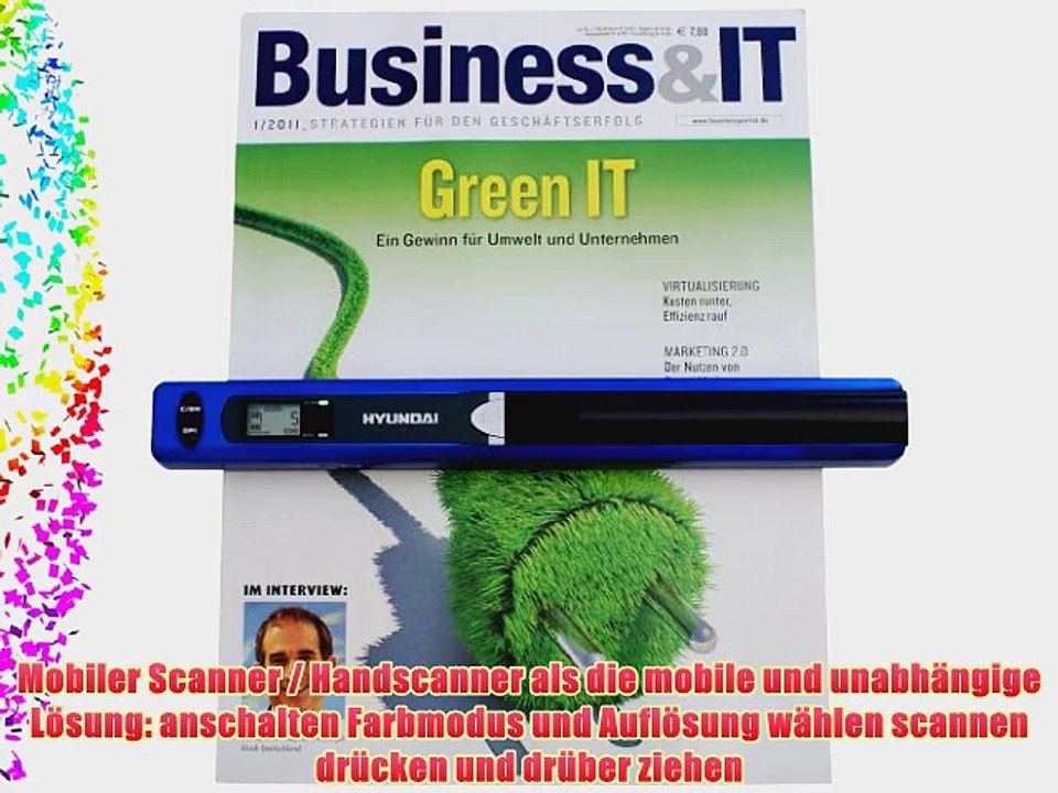 Hyundai Mobile Scan MS01?A4 mobiler Scanner S/W und Farbe