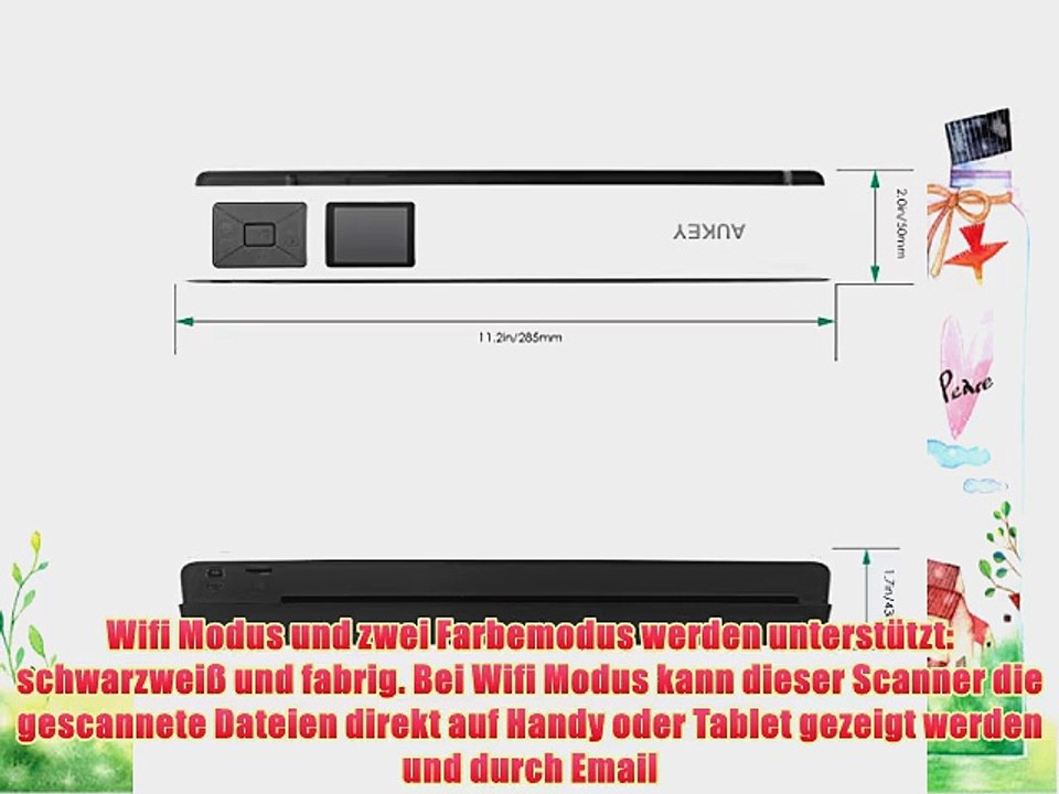 Aukey? Mobile Scanner Auto wireless tragbarer Handscanner mit Wifi Funktion Dokumentenscanner