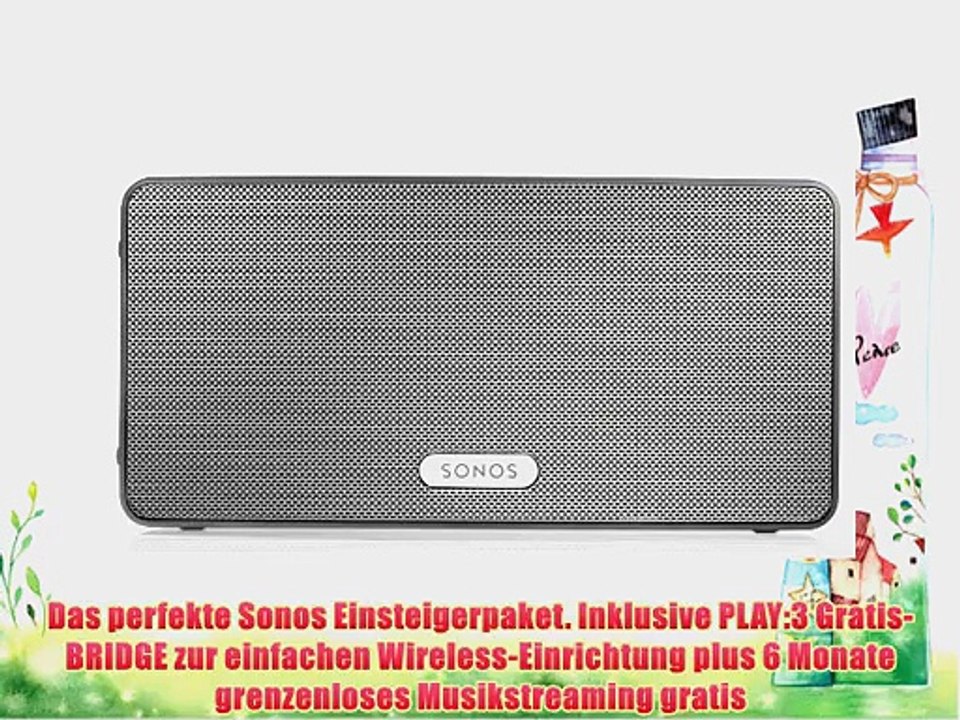 Sonos Play:3 wireless Hifi-Player und Bridge Geschenkpaket f?r Iphone IPad Android und Windows