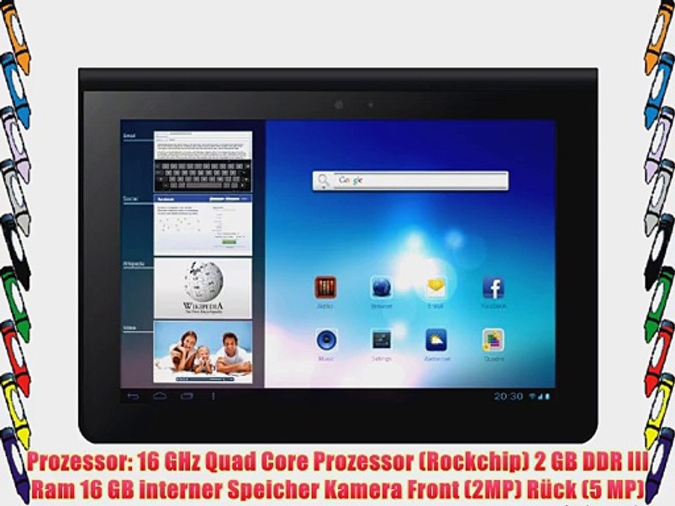 Odys Prime plus 3 G 239 cm (94 Zoll) Tablet-PC (Rockchip Quad Core 16GHz 2GB RAM 16GB HDD UMTS