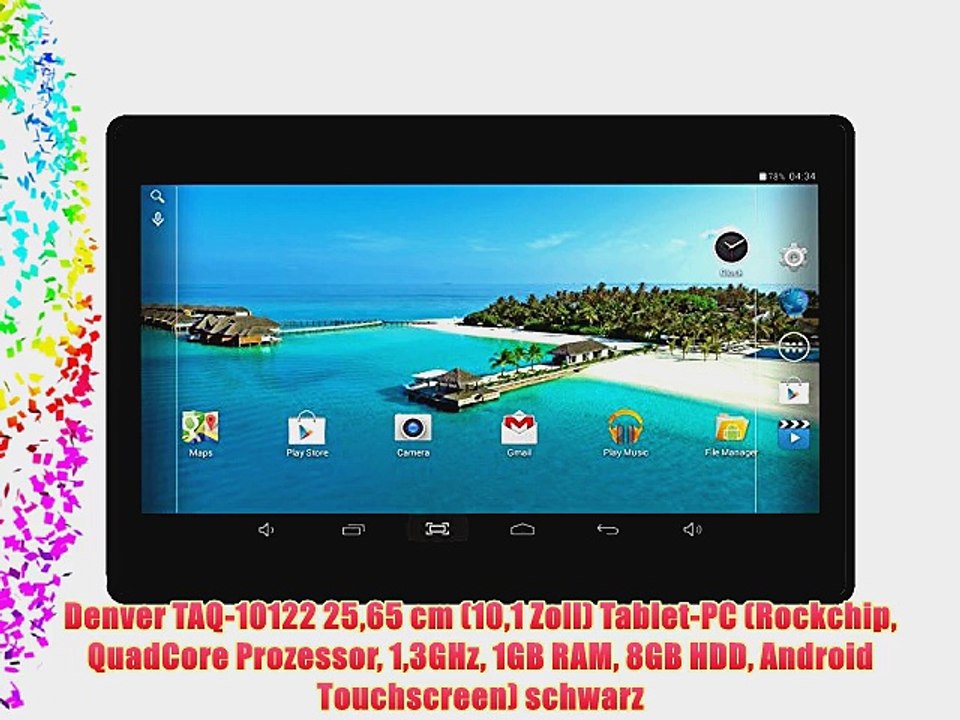 Denver TAQ-10122 2565 cm (101 Zoll) Tablet-PC (Rockchip QuadCore Prozessor 13GHz 1GB RAM 8GB