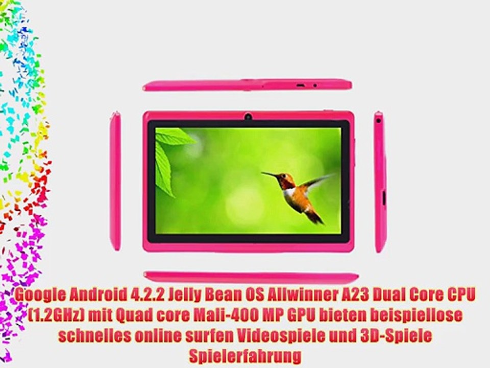 JYJ 7 Zoll Android Google Tablet PC 8GB 4.2.2 WiFi Dual Core Dual Camera Capacitive Touch Screen