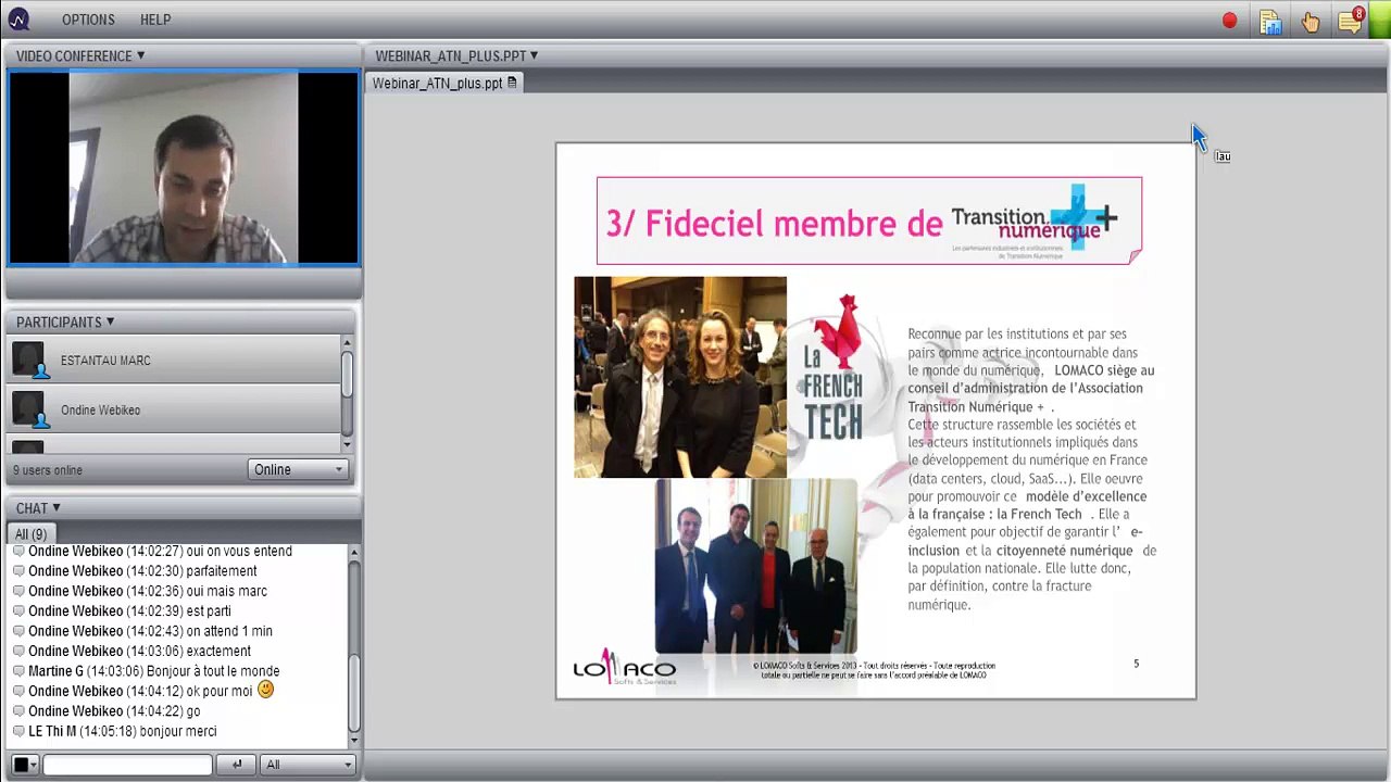« Logiciels métiers et site web permettant l’accompagnement de la croissance de l’artisan » (Web Conférence animée par Lomaco ).