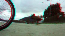 Filme em 3D, ver com óculos 3D, Mtb,  Ubatuba, SP, Brasil, bike, passeio,mares e praias, Stand up paddle, caiaque reciclados em 3 D