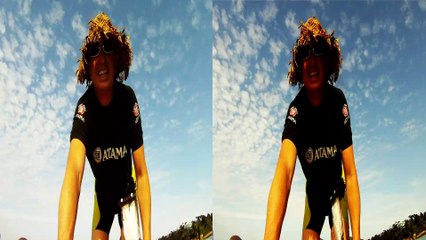 Filme em 3D, ver com óculos 3D, Mtb,  Ubatuba, SP, Brasil, bike, passeio,mares e praias, Stand up paddle, caiaque reciclados em 3 D