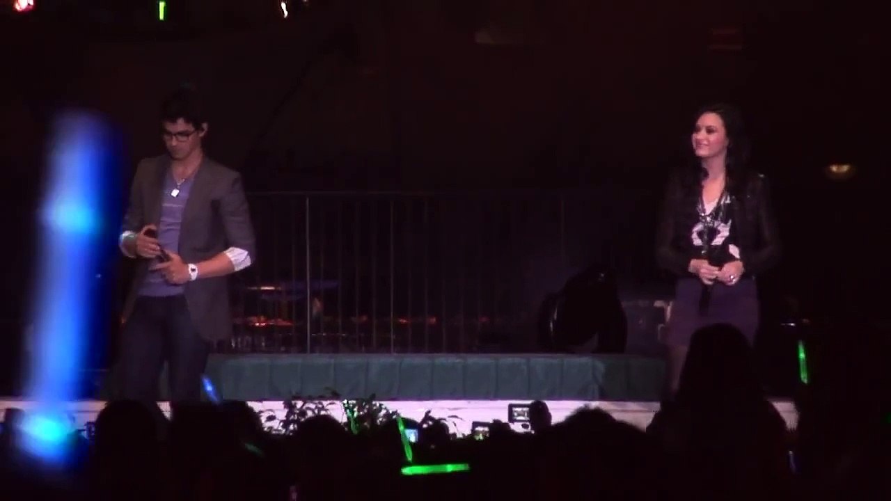 Demi Lovato and Joe Jonas sing "Make a Wave" live in Epcot at Walt Disney World