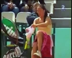 Tennis Player Changes Her Underwear Mid Match