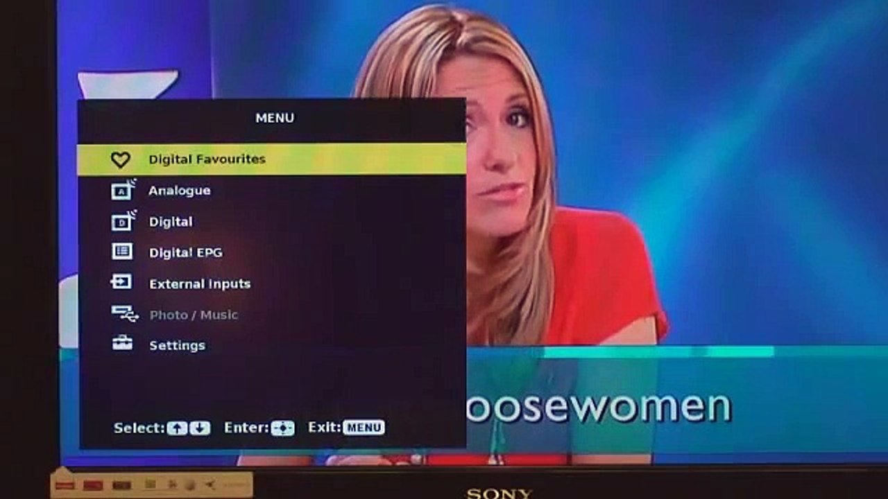 How to re-tune a Sony Bravia TV - Standard Menu