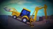 Backhoe Excavator | Kids Show Construction Vehicles on Job Site | Animation Cartoon