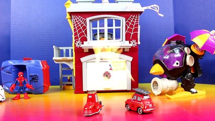 Tải video: Disney Pixar Cars Fire Rescue Squad Mack Hauler With Tomy Lightning McQueen Mater Police S