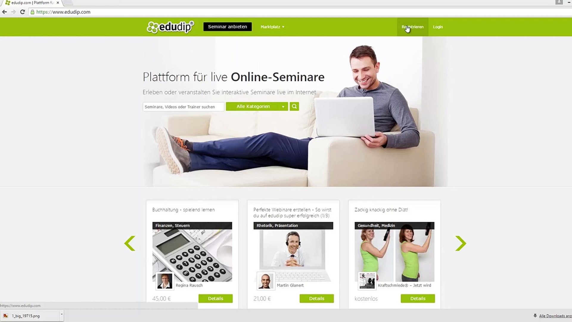 Registrierung | edudip Tutorials