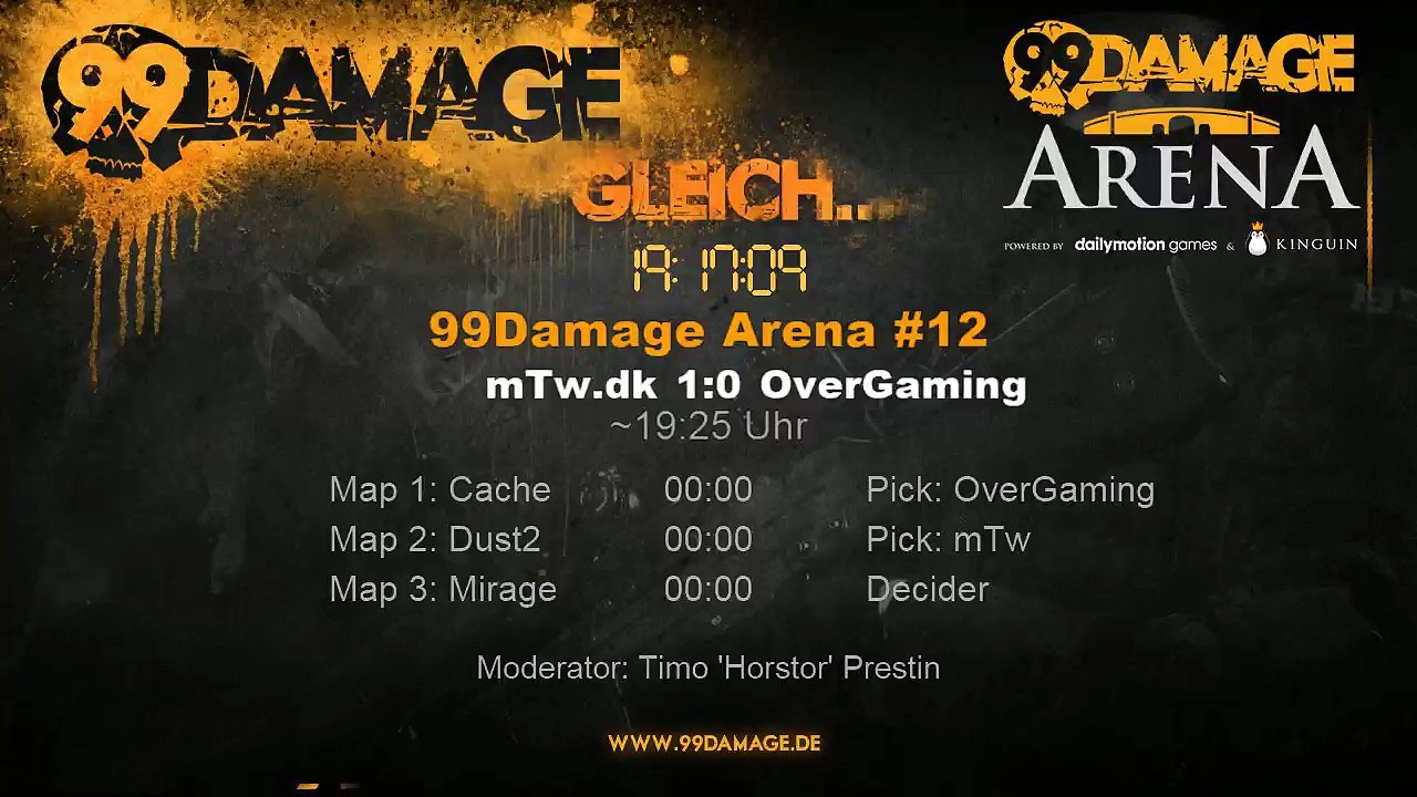 99DAMAGE Arena #12 mit Horstor - German Stream (REPLAY) (2015-08-11 19:17:22 - 2015-08-11 19:17:58)
