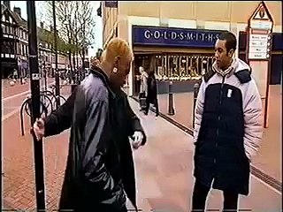 Street magician does trick that goes BADLY wrong