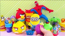 Spiderman Sofia the first Peppa pig MINIONS Play doh surprise eggs Hello Kitty Plastic egg