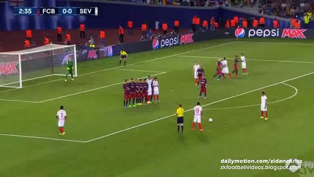 Éver Banega FANTASTIC Free-Kick Goal | Barcelona v. Sevilla - UEFA Super Cup - 11.08.2015 HD