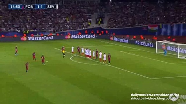 2-1 Lionel Messi Second Free-Kick Goal HD- Barcelona v. Sevilla - UEFA Super Cup 11.08.2015