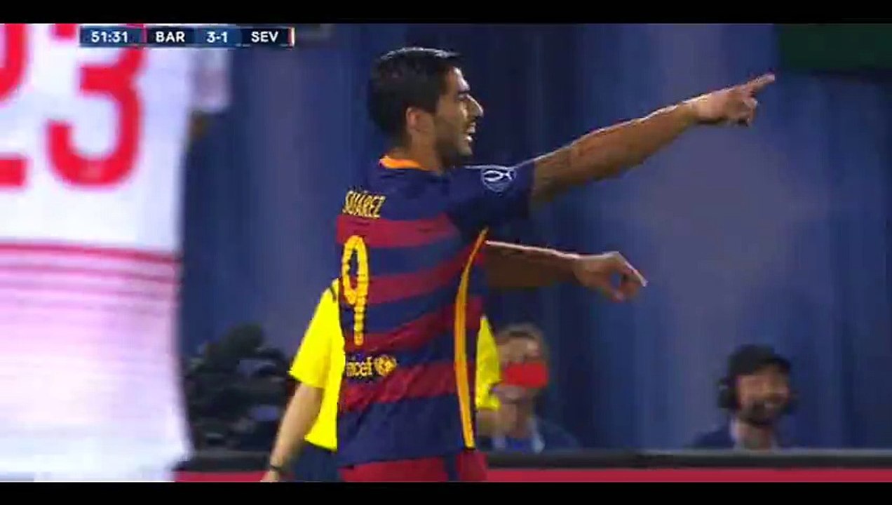 Luis Suárez Goal - Barcelona 4-1 Sevilla - 11-08-2015 UEFA Super Cup