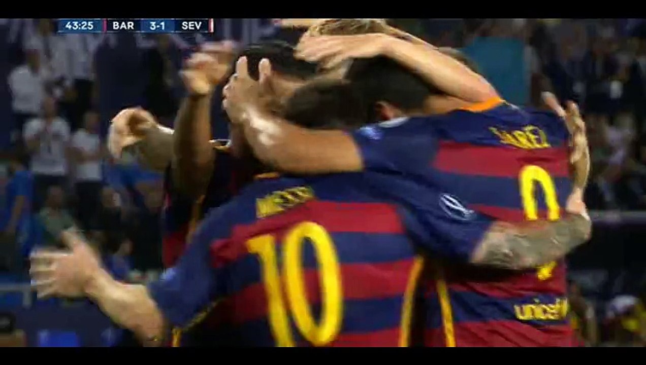 Rafinha Goal - Barcelona 3-1 Sevilla - 11-08-2015 UEFA Super Cup