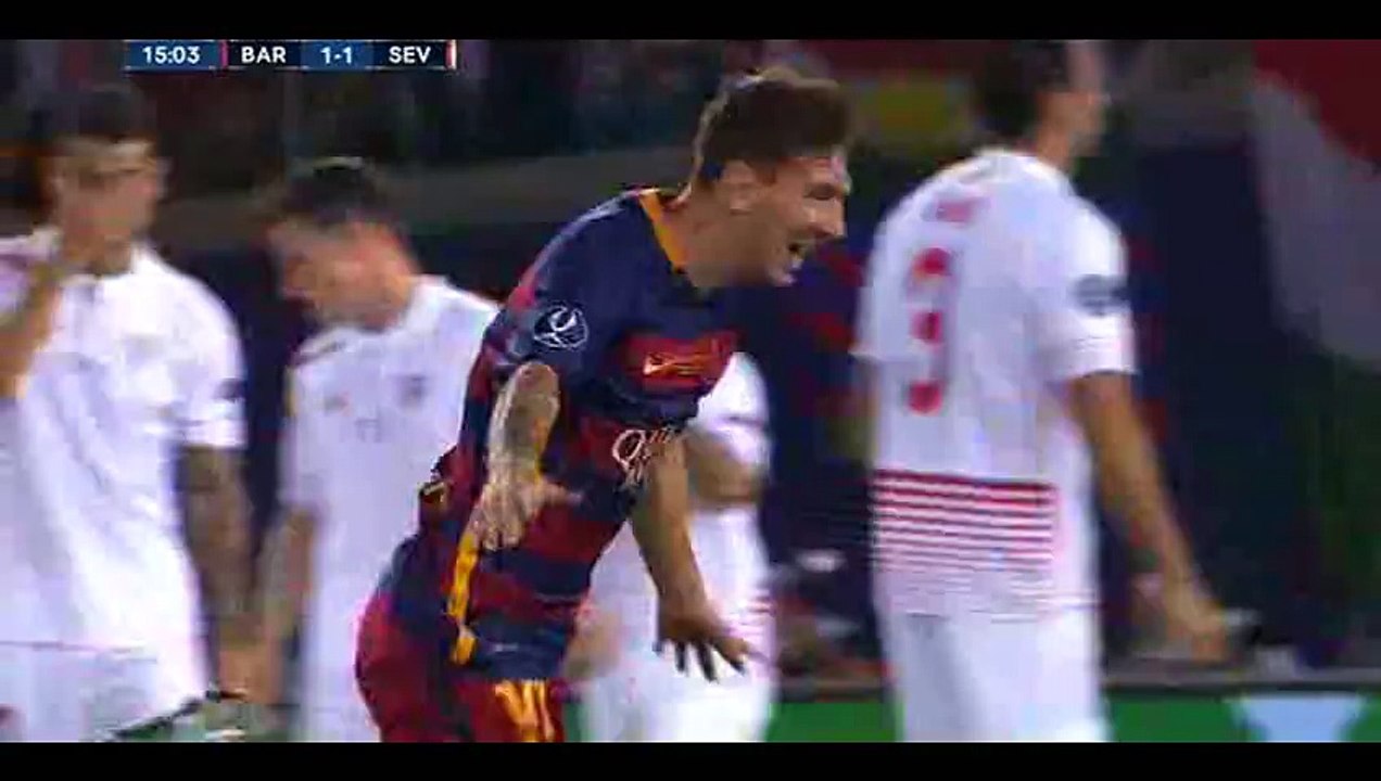 Leo Messi Goal - Barcelona 2-1 Sevilla - 11-08-2015 UEFA Super Cup