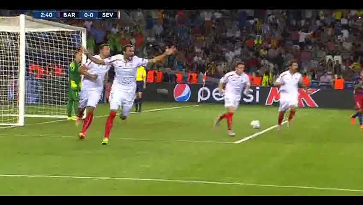 Goal Ever Banega - Barcelona 0-1 Sevilla - 11-08-2015 UEFA Super Cup