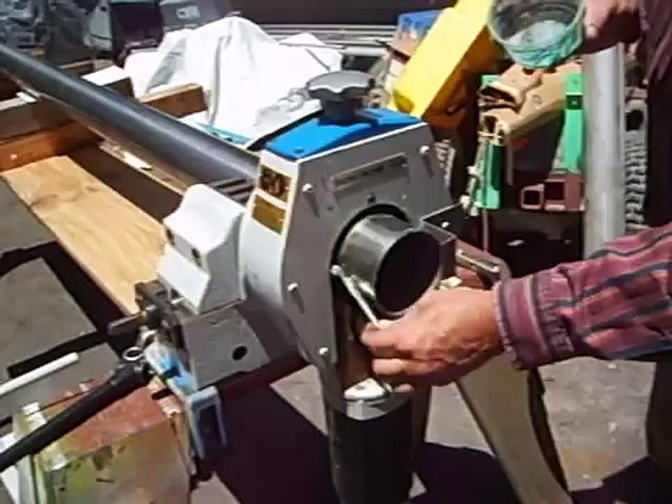 George Fischer RA4 orbital pipe saw cutting 4" stainless tubing