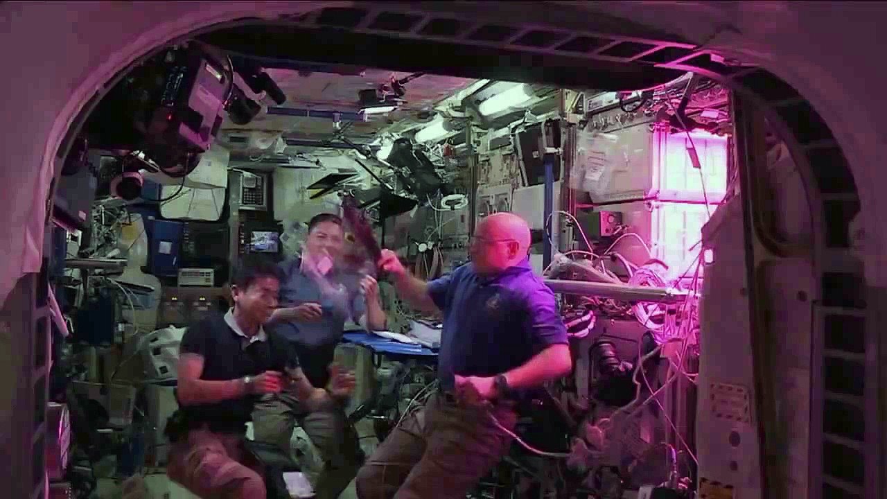 Veggies in Space- Astronauts Sample Freshly Grown Lettuce