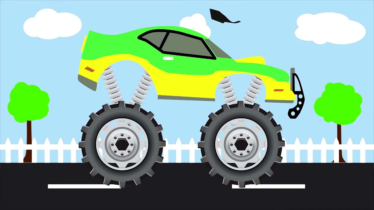 Green Truck - Monster Trucks For Children - Mega Kids Tv.mp4