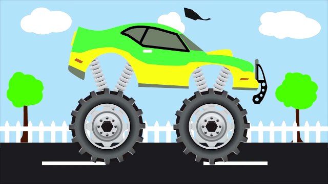 Green Truck - Monster Trucks For Children - Mega Kids Tv.mp4