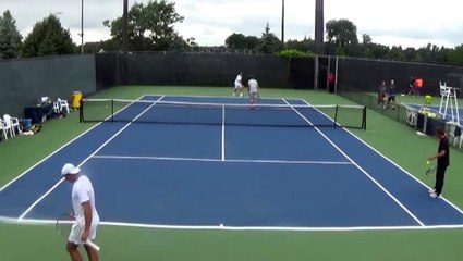 Rafael Nadal's practice with Stan Wawrinka in Montreal. 11 Aug 2015 (without sound)