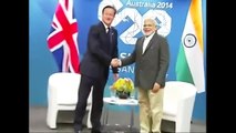 PM Modi meets United Kingdom PM David Cameron in Brisbane, Australia