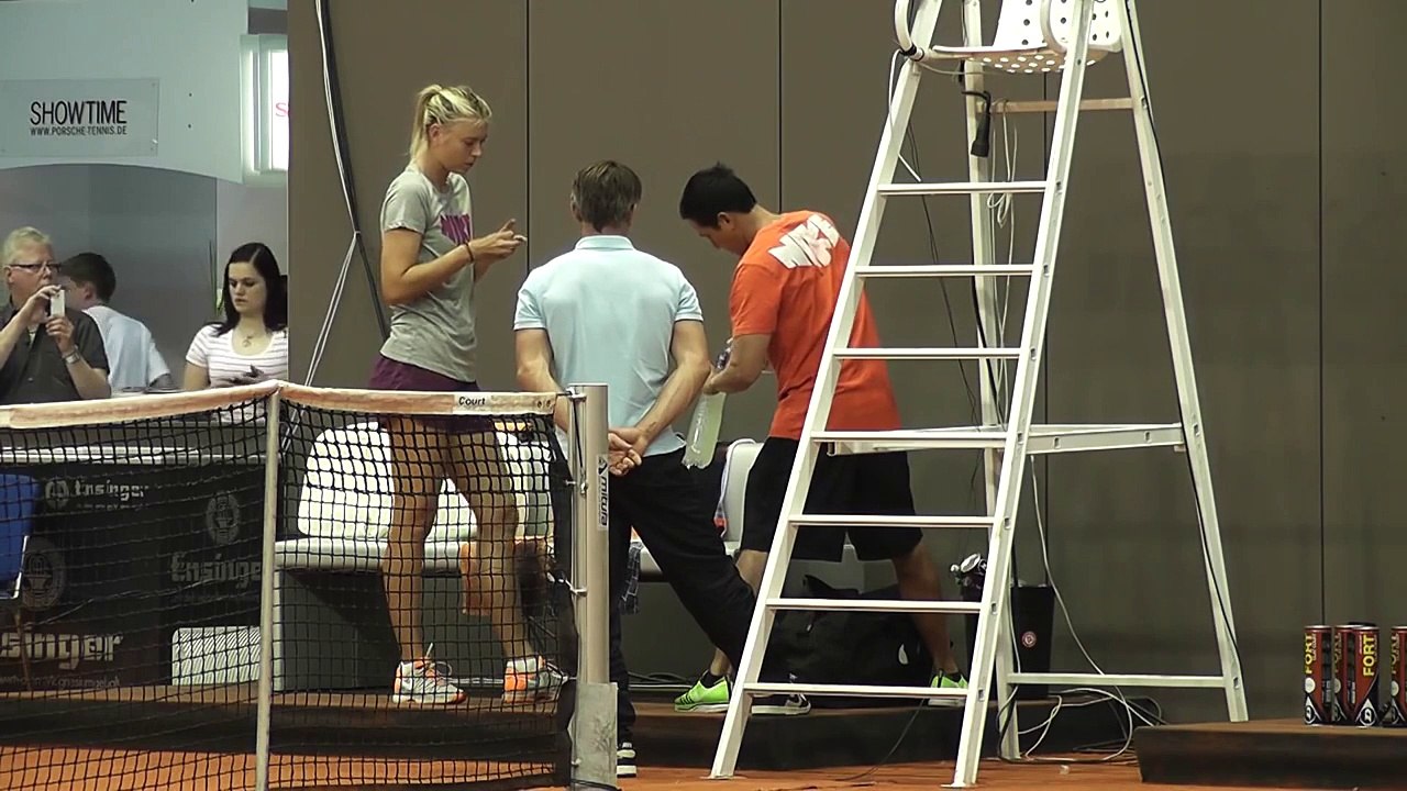 Maria Sharapova warming up + training session @ Porsche Tennis Grand Prix 2013