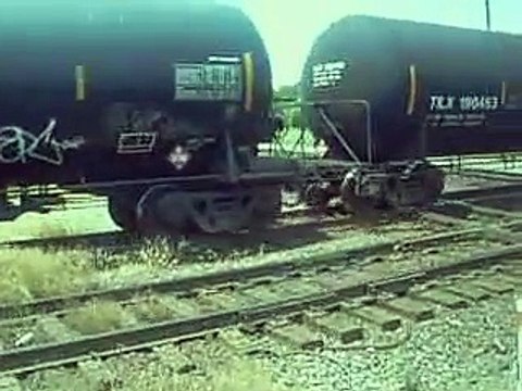 3 way train meet CSX southbound CSX northbound Norfolk Southern freight trains At Marion Ohio.