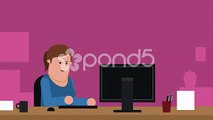 Royalty-free stock video - Businesswoman Working At Desk In Office Animation
