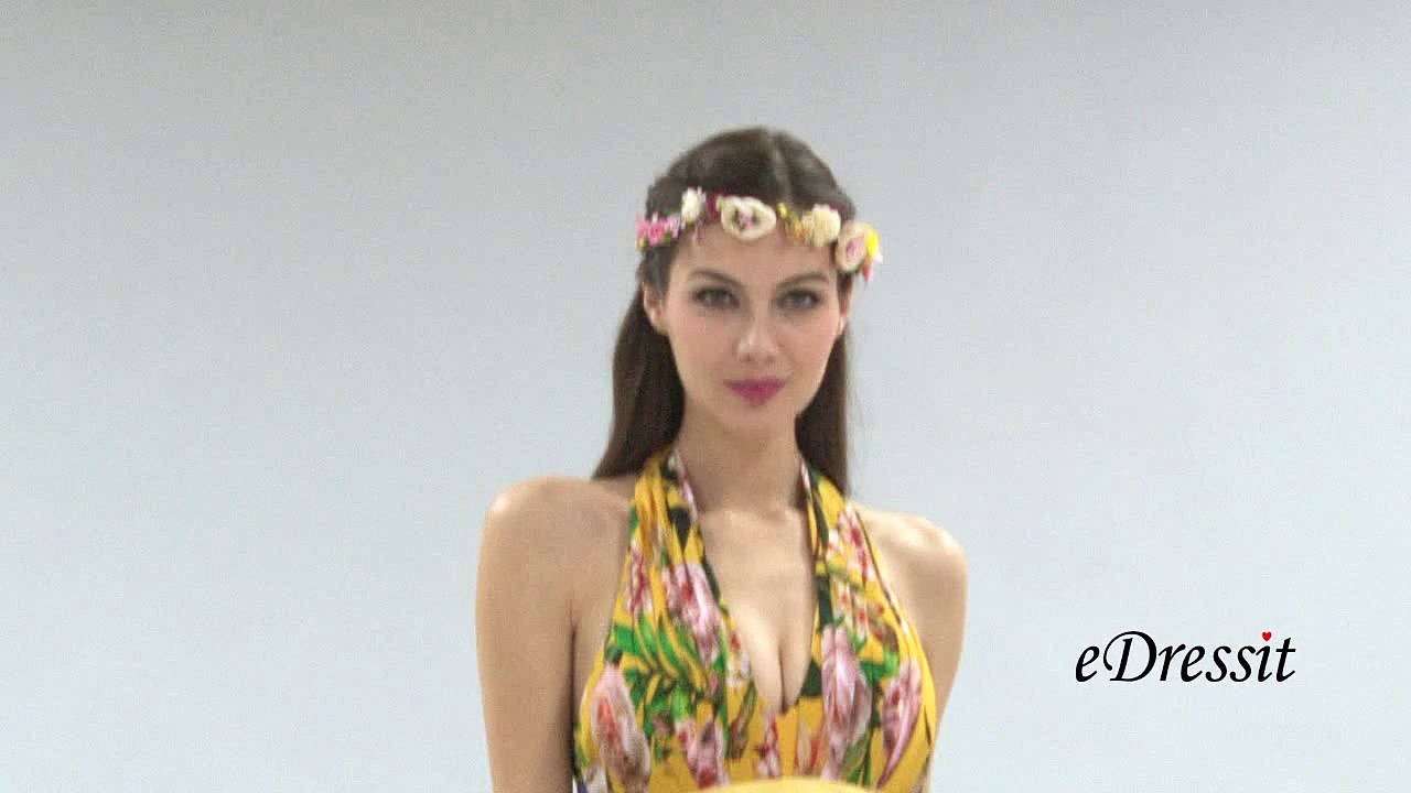 eDressit Halter Neck Plunging Printed Summer Dress Evening Dress 00155303