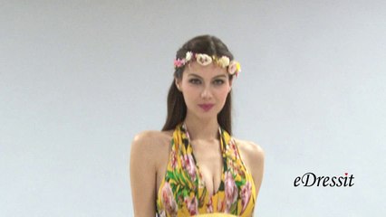 eDressit Halter Neck Plunging Printed Summer Dress Evening Dress 00155303