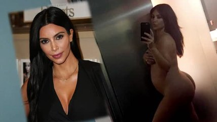 Kim Kardashian en foto completamente desnuda para mostrar su barriga de embarazo