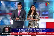Gladys Tejeda corrió junto a escolares en maratón de colegio limeño