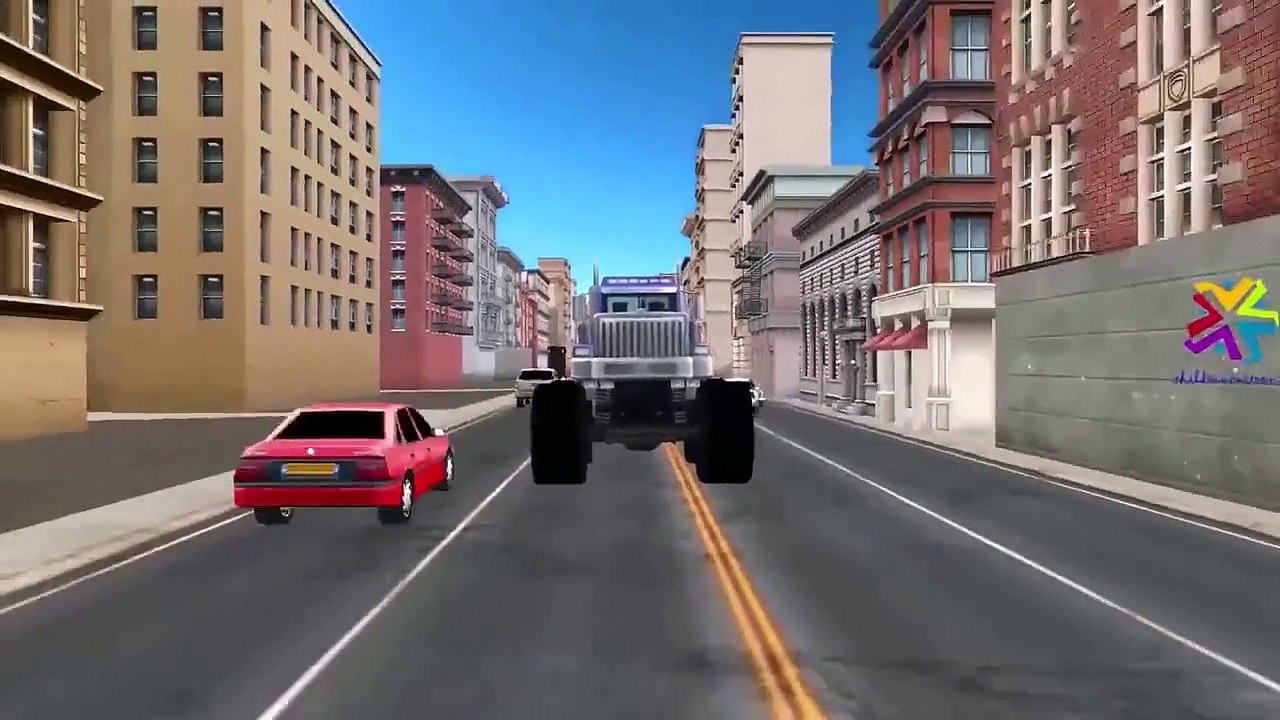 Police Cars Cartoons for Children | Monster Trucks Crushing Cars | Police Cars Chasing Mon