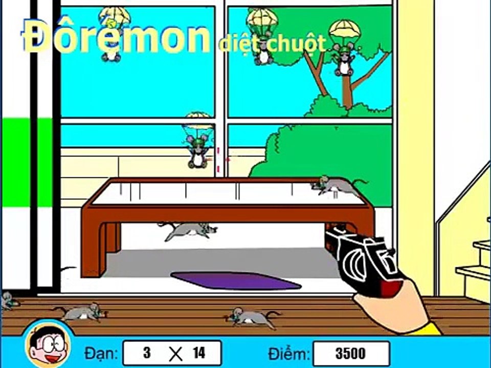 Hướng dẫn chơi Doremon diệt chuột - Game Vui
