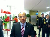Felipe Calderón, President of Mexico, answers a question at Davos 2010