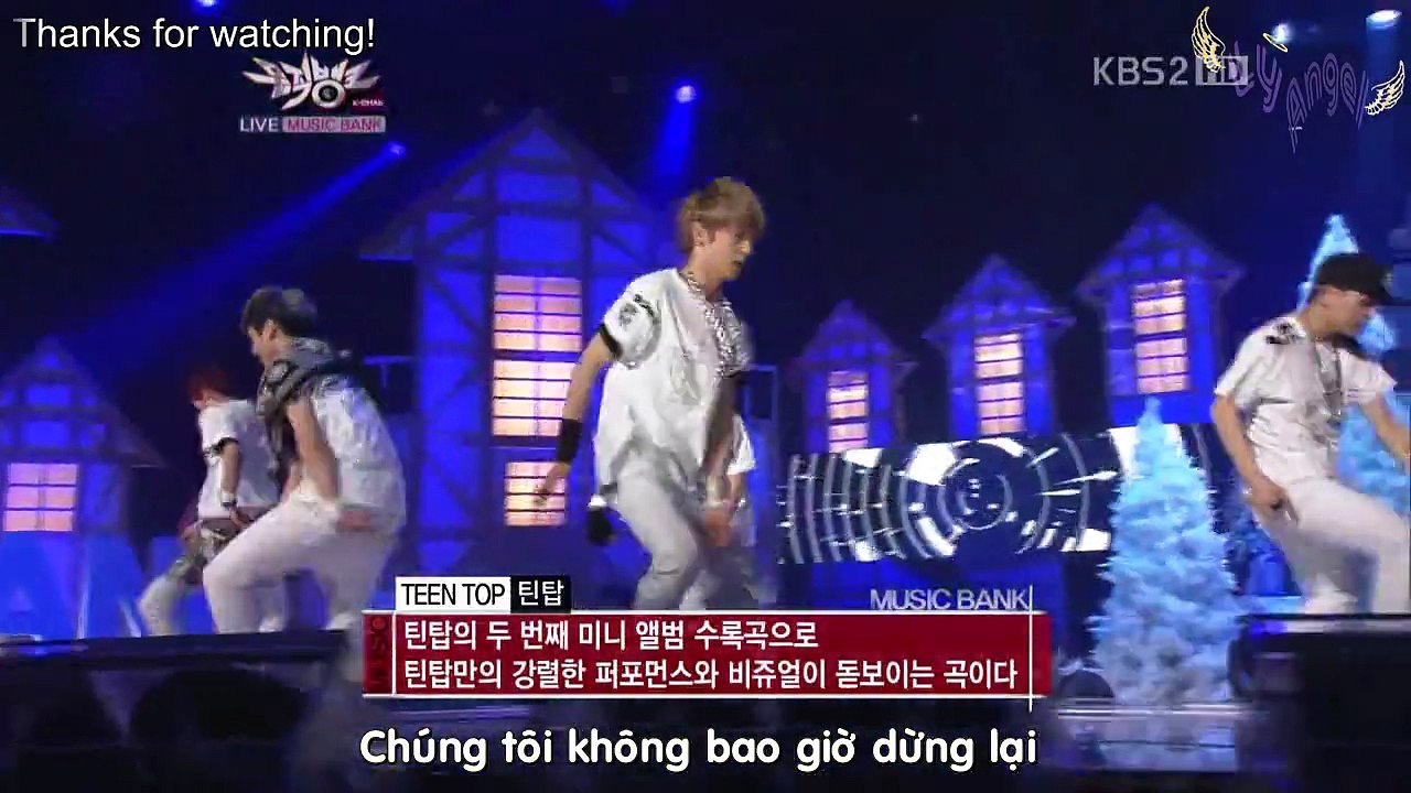 [Vietsub+Kara] 120106 Intro + Crazy - TEENTOP @KBS Music Bank