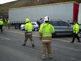 Two lorries and a car crash on the A90 Stonehaven to Aberdeen road.