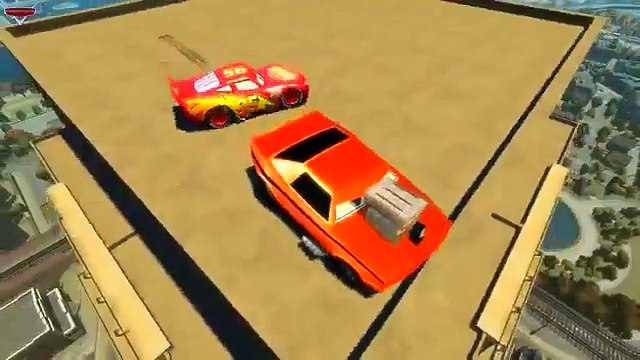 Seven Jumping Lightning McQueen and Snot Rod Disney pixar cars crash test by onegamesplus