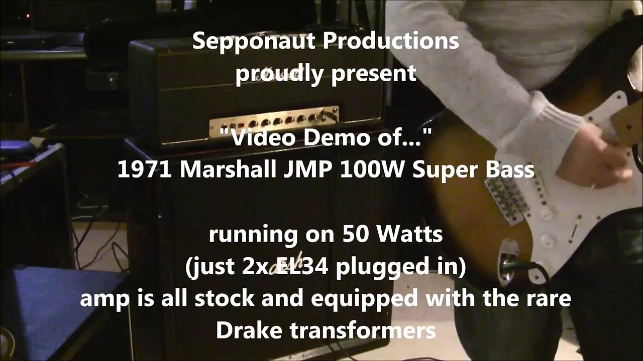 1971 Marshall Super Bass, 82's Squier JV Strat, 69's Orange Box